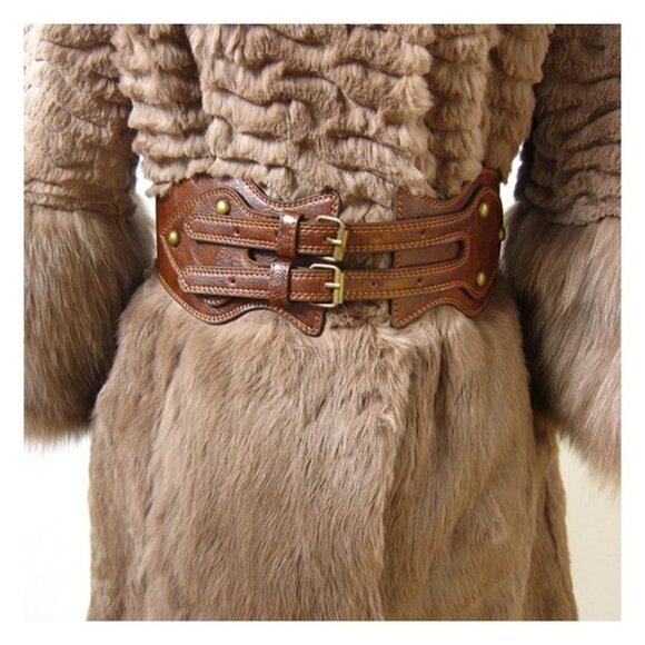 Obi Belt Vintage PU Leather Elastic Wide Waist Belt main image 5